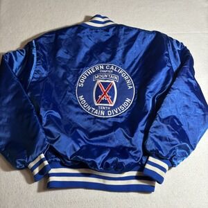 Vintage Southern California‎ 10th Mountain Division Jacket Mens Large Satin 80s